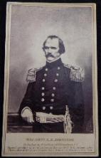 Fine Cdv of Confederate General Albert Sidney Johnston - Killed at Shiloh, Tennessee, April 6th, 1862