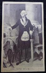 Neat Civil War Period Cdv Depicting George Washington wearing his Masonic Emblems