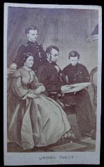 Fine President Lincoln Reading to His Family Cdv with Boston Imprint on Reverse