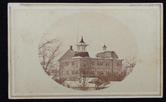 ca. 1860s Unknown Institute or Academy - Double Gold Line Border - Snow On Roof