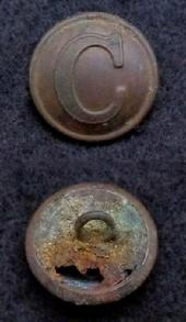 Very Pretty CS127 Confederate Lined -C Cavalry Coat Button