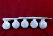 Set of Five Revolutionary War Musket Balls - Still on Gang Mold Strip 