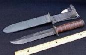 Excellent Ka-bar Style WWII USN MK2 Fighting Knife & Scabbard Made by Camillus