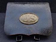 Very Nice 1857 Pattern U.S. Cartridge Box w/Original Plate & Tins 