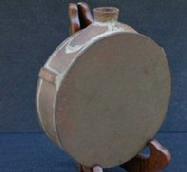 RARE Pattern Confederate Tin Drum Canteen w/Spout Support - Spout & All Three Sling Loops Intact 