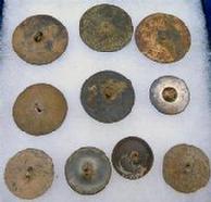 Ten Large one-piece Flat Buttons