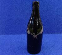 Nice Civil War or Pre-Civil War Period 3-Piece Mold Black Glass Ale Bottle