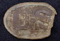 Decent Displaying U.S. Puppy Paw Waist Belt Plate w/Leather Remnants