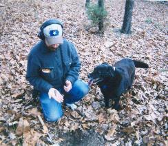 This was 20 years ago, and my digging buddy, Scooby Doo, was helping me dig relics in a little Union camp just south of the Pea Ridge, Arkansas, Battlefield. Scooby liked to go digging, and he would always get excited when he saw me pickup a metal detector in the house. I was fortunate enough to have dog friendly landowners, and Scooby went to nearly all my sites for over 10 years, in Arkansas, Missouri, and Virginia. He was a great buddy, and would often stop and dig at the ground, whenever he saw me down on my knees digging. Click the image to see a picture of he and I a few years earlier near Prairie Grove, Arkansas, where Scooby found a Skunk. 