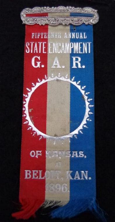 G.A.R. Ribbon from the 1896, State Encampment at Beloit, Kansas