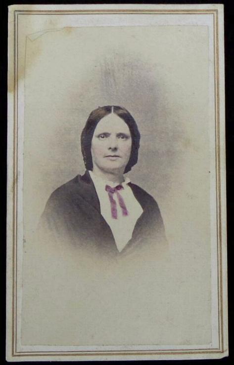 Nice Hand-Colored Cdv of Prominent Arkansas Lady - Taken Across from Federal Headquarters in Little Rock by Gem Gallery 