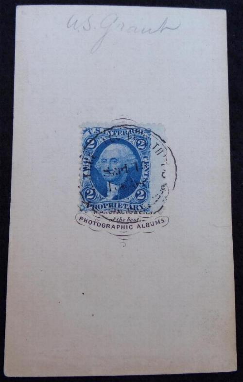 Nice ca. 1864 Original Cdv Image of Lieutenant General U.S. Grant - Blue Tax Stamp