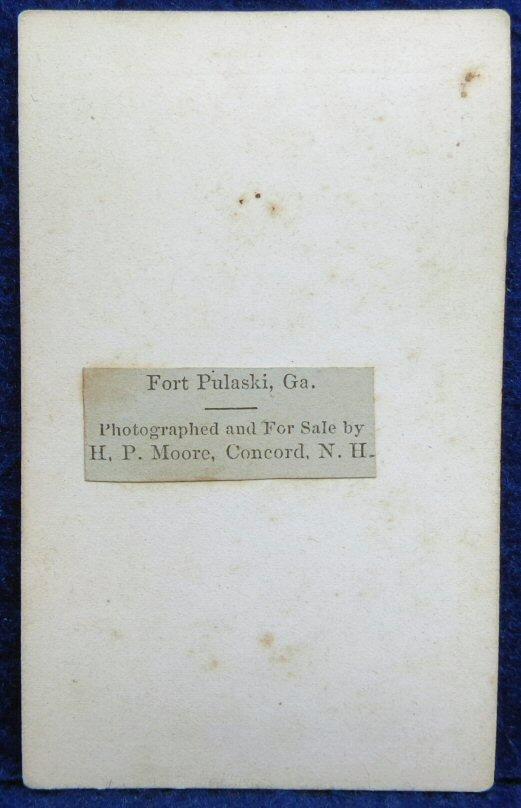 Rare Cdv by H.P. Moore of Concord New Hampshire - Exterior of Fort Pulaski, Georgia, with Sentry on Duty