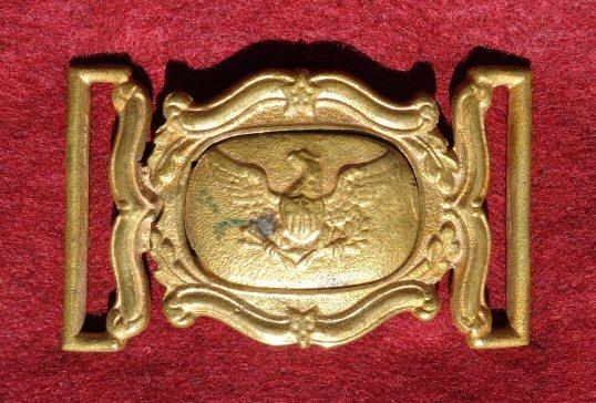 Super Nicely Gilted ca. 1845 Militia Officers Waist Belt Buckle 