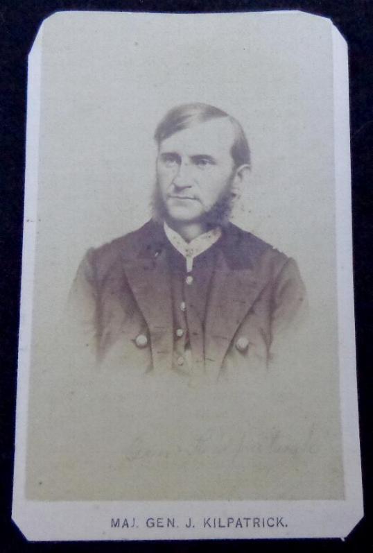Fine Cdv & Autograph of U.S. Major General Judson Kilpatrick