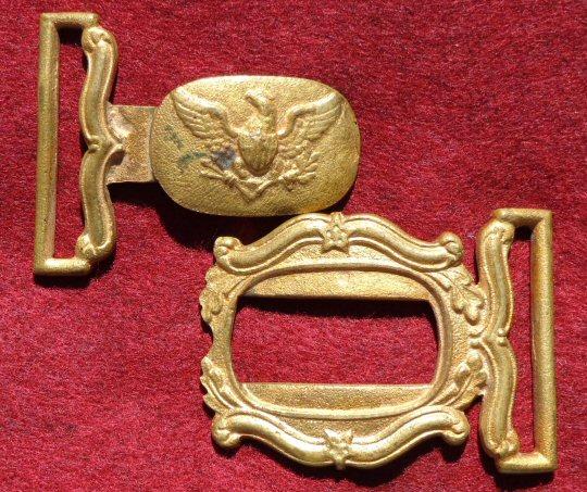 Super Nicely Gilted ca. 1845 Militia Officers Waist Belt Buckle 