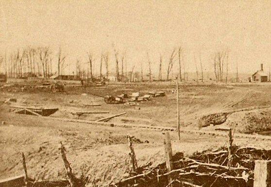 Nice Albumen of Confederate Fortifications at Manassas, Virginia.