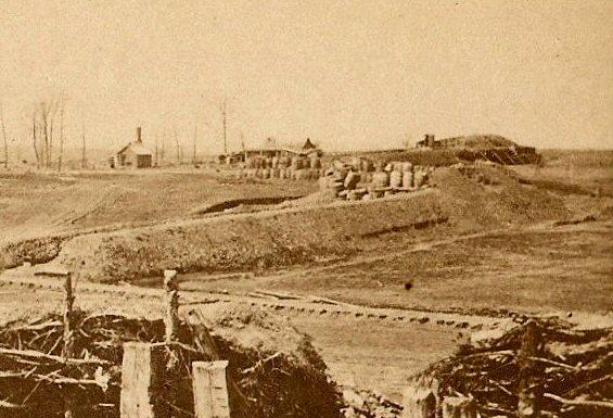 Nice Albumen of Confederate Fortifications at Manassas, Virginia.