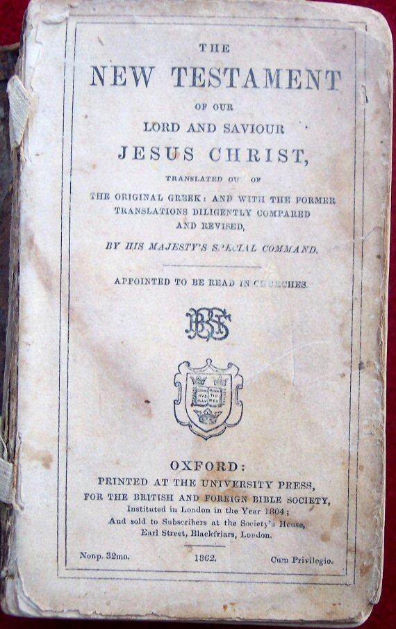 1862 Pocket Bible of Private J.O. Wm. Gilbert - Co. B, 7th Arkansas Infantry, C.S.A.  