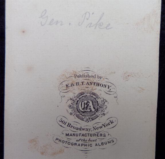 Nice Cdv Image of Confederate Brigadier General Albert Pike 