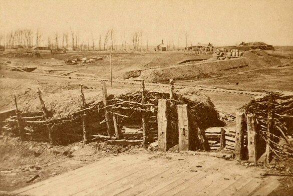 Nice Albumen of Confederate Fortifications at Manassas, Virginia.