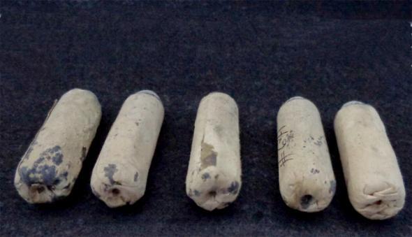 Five Gallager Carbine Cartridges, along with the Printed Box Top, and Roll of Percussion Caps