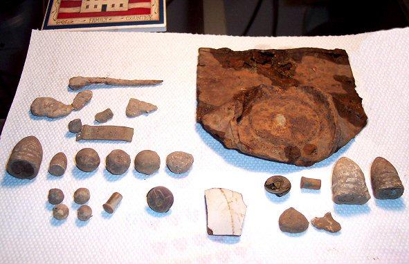 Artifacts recovered from private property, on January 13th, 2008.