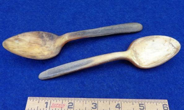 Nice Pair of Rev War/Colonial Period Horn Spoons
