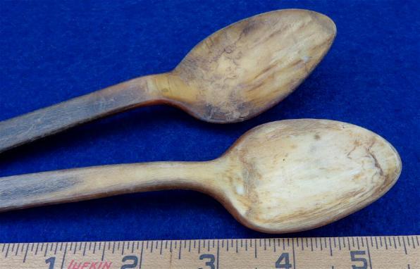 Nice Pair of Rev War/Colonial Period Horn Spoons