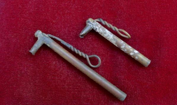 Nice Pair of Different Caliber Excavated Artillery Friction Primers