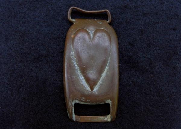 Nice Dug Embossed Heart Harness Buckle Cover - NW Arkansas Campsite 