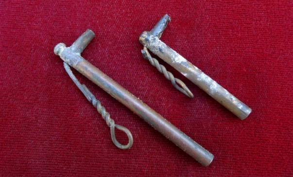 Nice Pair of Different Caliber Excavated Artillery Friction Primers