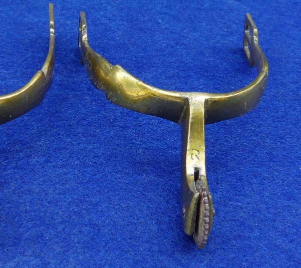 Nice Pair of Fancy Period Militia or Civilian Spurs Covered in Gold Gilt