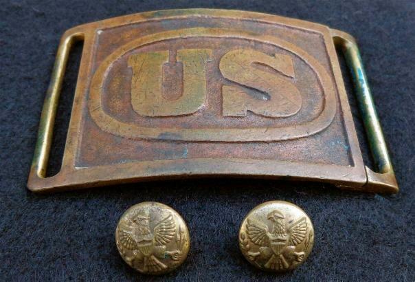 Fine Displaying 1872 "Hagner" Pattern U.S. Army Waist Belt Plate w/Keeper & Buttons 