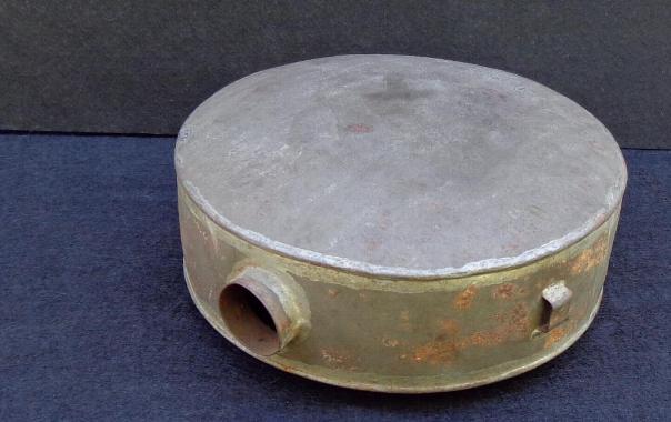 Nice Original Confederate Tin Drum Canteen w/All three sling loops and spout intact. 