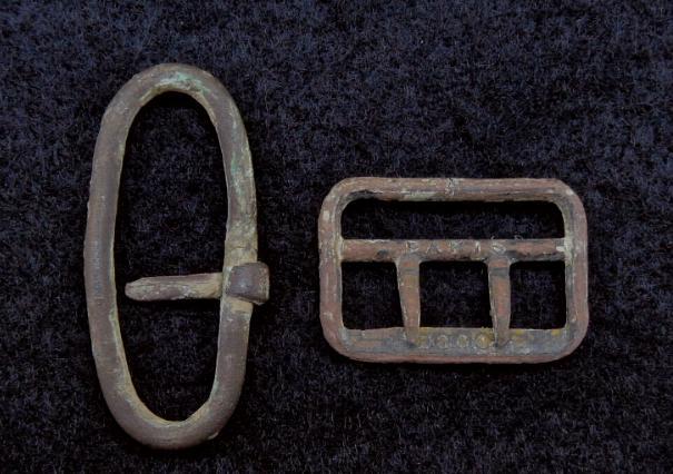 Nice Brass Belt Adjuster & 1860 Patented Suspender Buckle