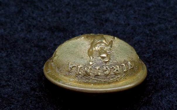 Beautiful Non-Dug VA18 Virginia State Seal Staff Officer's Coat Button w/Most of its Original Gold Gilt