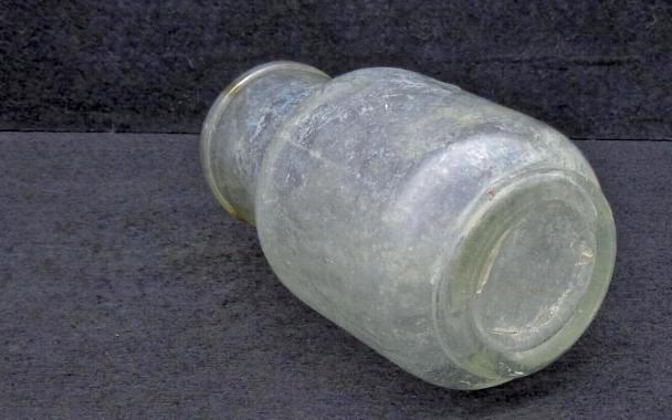 Nice Clear Glass Pontilled D & Co. Mustard Bottle with Rolled Lip 