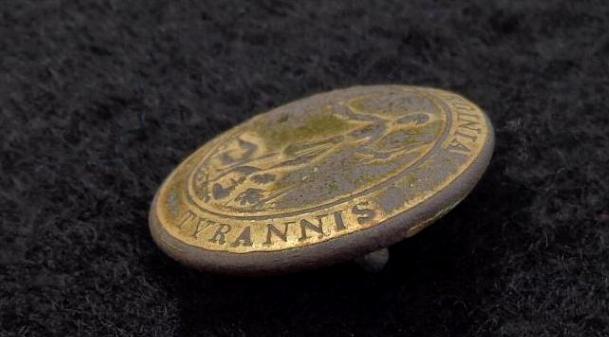 Fine Displaying Dug VA5 Virginia State Seal Coat Button - Recovered Albemarle County, Virginia