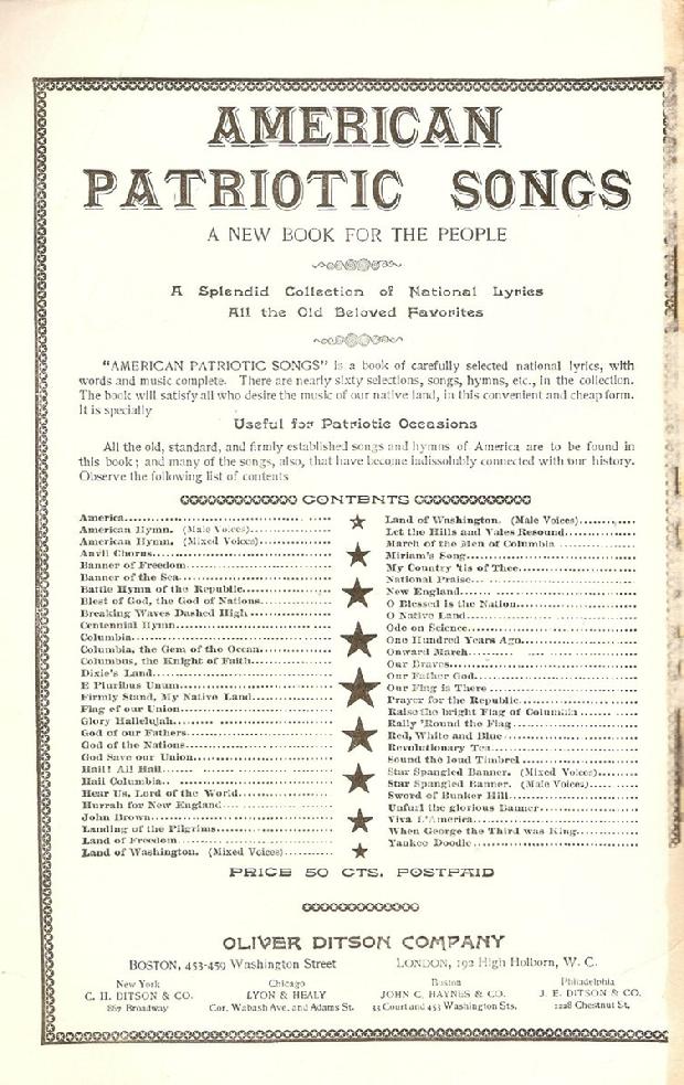 "War Songs" Songbook, "Dedicated to the G.A.R." - Published in 1883 - Very Good Condition  