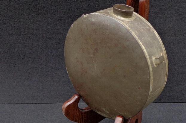 Fine Displaying Example of an Original Confederate Tin Drum Canteen