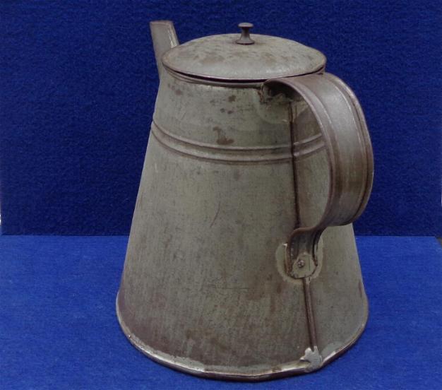 Excellent Large Size Civil War Period Soldered Tin Coffee Pot 