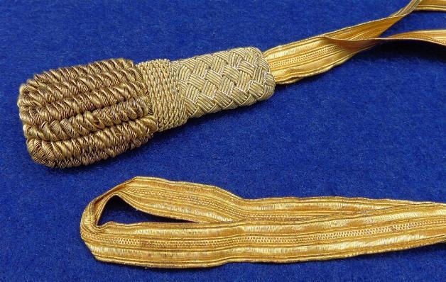 Very Fine Civil War Period Officer's Gold Bullion Sword Knot