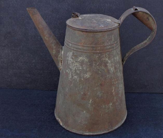 Old Relic Condition Civil War Period Soldered Tin Coffee Pot w/Tube Spout