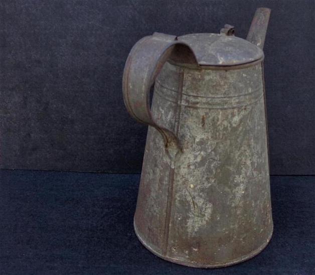 Old Relic Condition Civil War Period Soldered Tin Coffee Pot w/Tube Spout 