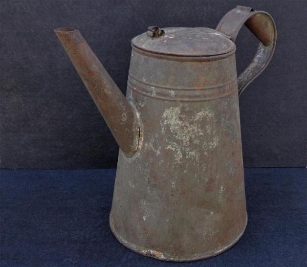 Old Relic Condition Civil War Period Soldered Tin Coffee Pot w/Tube Spout 