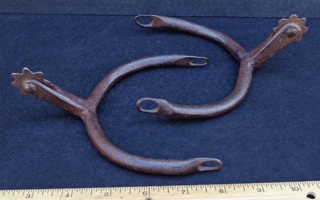 Fine Pair of Crude Hand Forged Revolutionary War Hessian Horse Spurs 