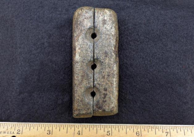 Fine Revolutionary War Period Soapstone Musket Ball Mold for Making Three Musket Balls at Once 