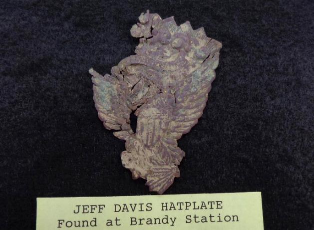 Decent Displaying Dug Jeff Davis Hatpin Recovered Brandy Station, Virginia.