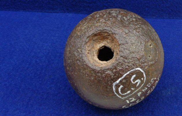 12 Pnd Confederate Sideloader Artillery Shell w/Nice Iron & Well Defined Plug - Recovered Culpeper, Virginia. 